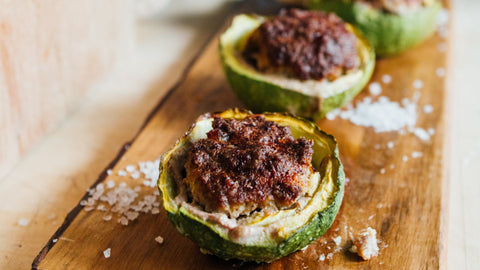 Courge poivrée farcie au bœuf haché