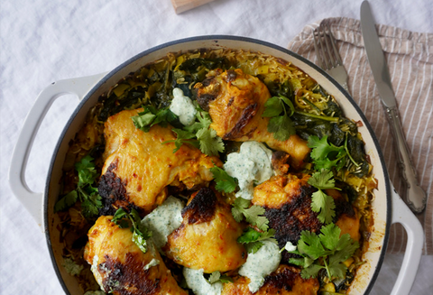 Riz one-pot avec poulet au curcuma & Sambal Oelek
