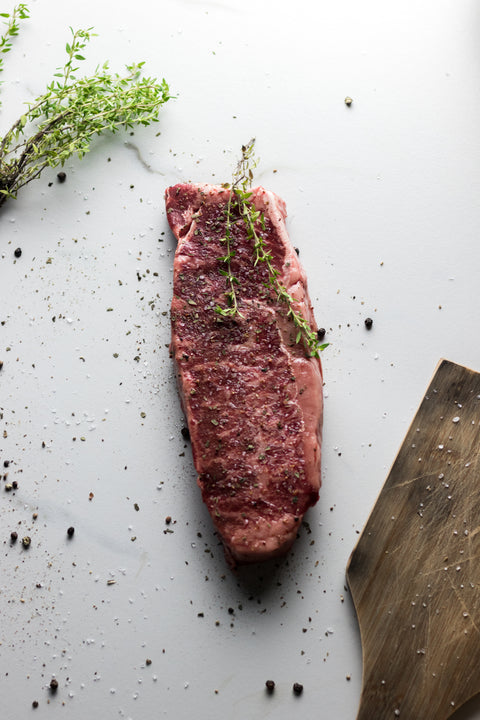 Contre-filet de boeuf mariné sauce 3 poivres (430g) 1½ po