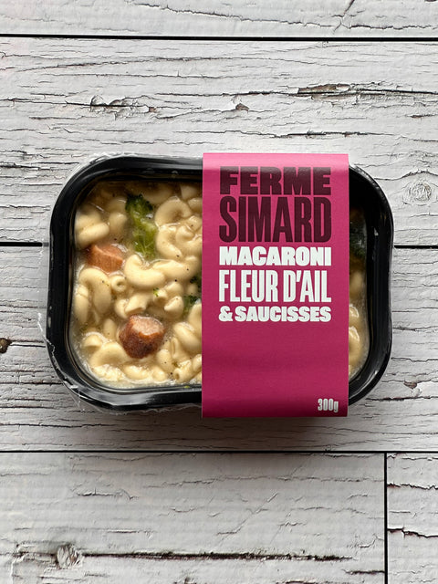 Macaroni fleur d'ail et saucisses (300g)